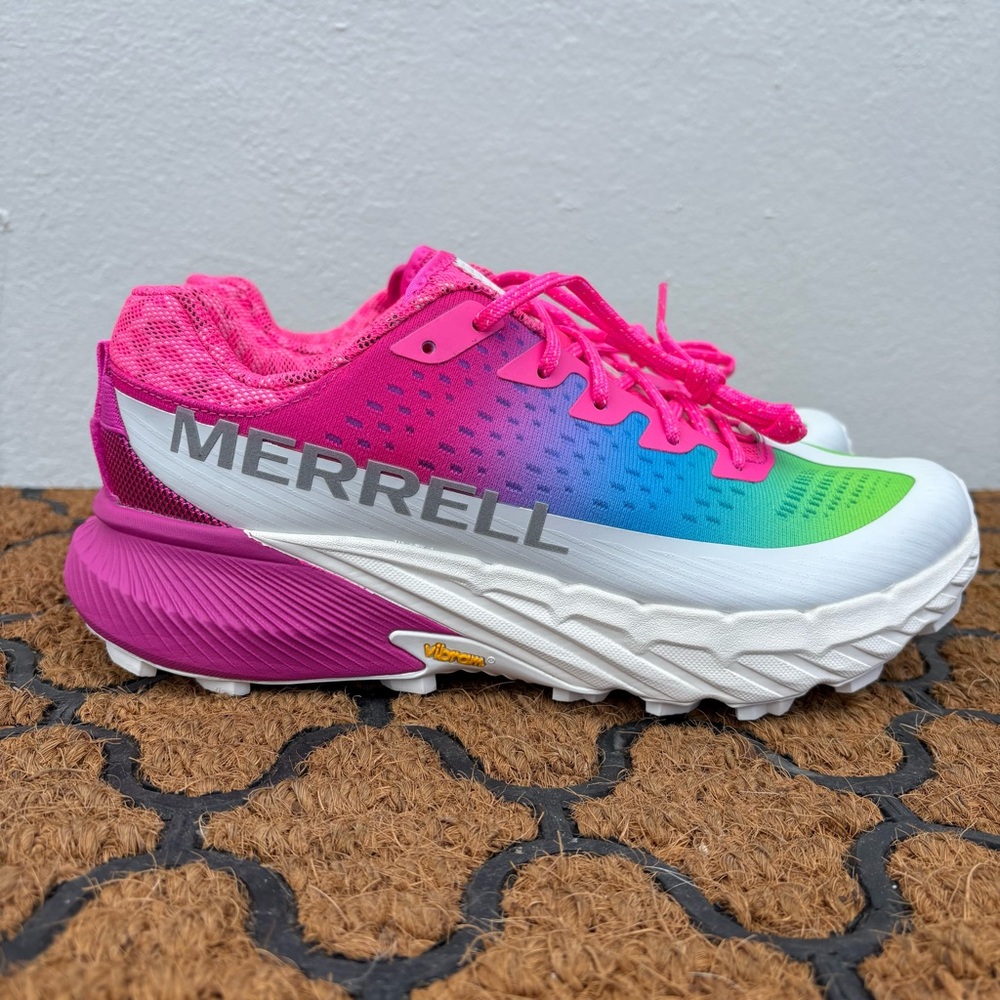 Merrell Agility Peak 5 Pink Multi WMNS Trail Running Hiking Shoes J500562 Sz 10